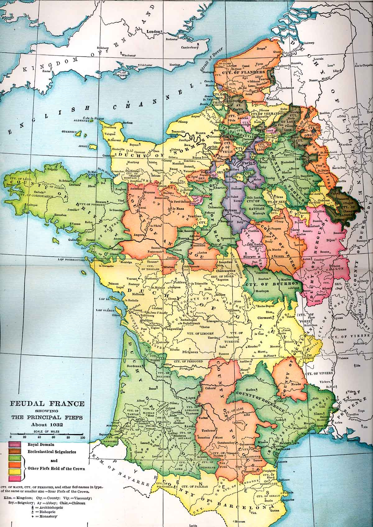 Old Map Of France